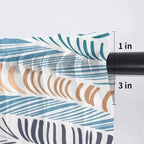 Abstract Stripes Sheer Valance Curtains, Brown Blue Gradient Wavy Lines Leaf Texture Light Filtering Kitchen Valances Rod Pocket Voile Curtain Window Treatment for Bedroom/Living Room/Basement 42Wx12L
