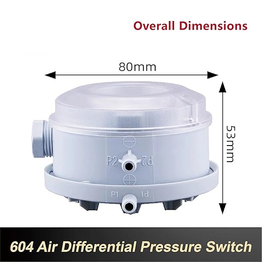 1pcs 604 Micro Differential Pressure Switch - 20-1000Pa Adjustable Air & Gas Sensor for HVAC Systems, Ventilation, Filter, Duct Alarm Use(20-200pa)