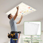 Fluorescent Light Covers for Ceiling Lights Spring Poppy Floral Magnetic Light Filters 2 Pack 4x2 ft Wildflower Vintage Ceiling Lights Cover for Classroom Office School Home Drop Lamp Decor