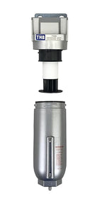 1/2" NPT Industrial Particulate Filter, Removes Water, Moisture, Debris from Compressed Air Lines, 11oz Bowl (225 PSI Max)