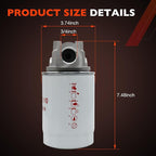 Spin-On Hydraulic Oil Filter Assembly 10 Micron with 3/4" NPT, Hydraulic Return Line Filter Housing for Petroleum-Based Fluids, 20 GPM, 200 PSI, Model 221006 Kit