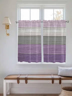 Country Wood Board Gray Purple Window Valance Curtains, Farmhouse Gradient Plank Light Filtering Kitchen Valance with 3-inch Rod Pocket for Living Room Bathroom Bedroom,2 Panel,42x54In