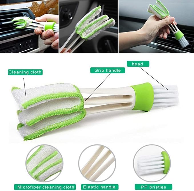 8pcs Window Cleaning Brush Set with Groove and Crevice Brushes for Wet and Dry Use, Multi-Functional Window Slot Scrubber Tools for Home and Car Cleaning
