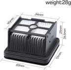 Vacuum Cleaner Filter，Compatible For Dreame，H12 Pro M12 Pro M13 H13 Pro T12 H20 H30 H12S H12 Floor Scrubber Accessories(2pcs)