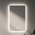 Illuminated 3 Colour LED Bathroom Mirror, Bathroom Light Mirror with Demister Pad, Dimming Function, Touch Switch, Wall Mounted Vanity Mirror, Decorative Mirror(A1,27.5"x35.4"/70x90cm)