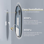 LUVODI Lighted LED Bathroom Mirror: 32”x24”Irregular Stone Pattern Frosted Wall Vanity Mirror with Bright Back Lit - Smart Dimmable Mirror Anti Fog with Touch Switch for Restroom Bedroom Living Room