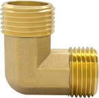 Hooshing 2PCS Brass Pipe Fitting 90 Degree Elbow 3/4 Inch NPT Male x 3/4 Inch NPT Male L Shape Right Angle