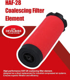 HAF-28 Compressed Air Coalescing Filter Element, OEM-Quality Replacement for DeVilbiss 2-Stage System (Pack of 1)
