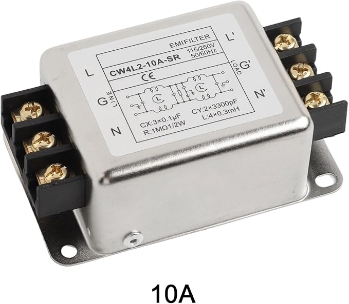 Single-Phase 2-Stage Power Supply Filter Anti-interference With Alloy Shell For CW4L2 Models Electrical And Electronic Equipment(10A)