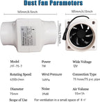 3 Inch Exhaust Inline Duct Fan 12V 7W Grow Tents Ventilation Exhaust Fan Low Noise Inline Blower Fan for Rv Boat Bathroom Warehouse Basements (Color : NO Adjustable Speed, Size : 7w)