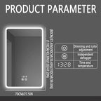 Backlit LED Illuminated Bathroom Mirror with LED Lights, Lighted Bathroom Makeup Wall Mounted Mirror with Demister Pad, Sensor Touch Switch, Horizontal/Vertical(H70*W80CM/H27.5*W31.4IN)