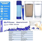 Galaxy Personal Portable Water Filter Straw Filtration Purifier for Hiking, Camping, Hunting, Travel, Outdoor Emergency Survival Detachable Drinking Six Packs