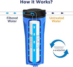 Membrane Solutions Grooved Sediment Water Filter Cartridge (Pack of 6), 1 Micron Whole House Water Filter Universal Replacement 10"x2.5" for 10 inch RO Unit, Whole House Under-Sink Filtration System