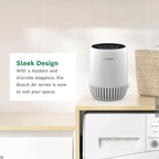 BOSCH Air Purifier for Home, Small Spaces (Covers,500-sq ft), 2-in-1 Filter for Pollen, Smoke, Dust, Dander, Outdoor Pollution, Odors, HEPA, Air 1000, White