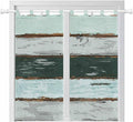 Blue Teal Bathroom Curtains 63 Inch Length, Window Curtains Tab Top, Vintage Wooden Retro Art Farmhouse Barns Light Filtering Window Treatments Drapes 52"x63" 2 Panel