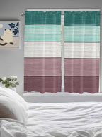 Retro Farm Woodcuts Texture Window Valance Curtains, Green Brown Gradient Light Filtering Kitchen Valance with 3-inch Rod Pocket for Living Room Bathroom Bedroom,2 Panel,42x63In