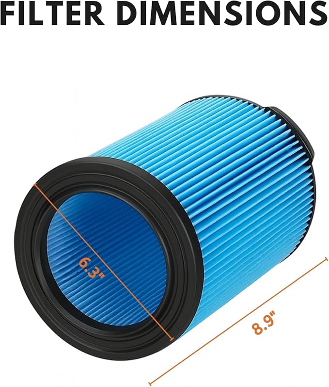 Nispira VF5000 3-Layer High-efficiency Replacement Filter Compatible with Ridgid Wet/Dry Vacs Vacuum 72952 5-20 Gallons WD1450 WD0970 WD1270 WD09700 WD06700 WD1680 WD1851 RV2400A. 2 Packs