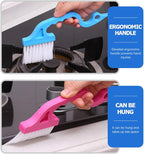 8pcs Window Cleaning Brush Set with Groove and Crevice Brushes for Wet and Dry Use, Multi-Functional Window Slot Scrubber Tools for Home and Car Cleaning