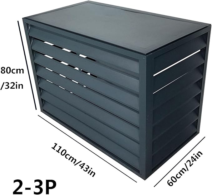 Pool pump covers for outside units, outdoor garbage can enclosures, aluminum outdoor garden air conditioner cover, sturdy and durable, noise-proof, suitable for gardens, balconies, walls ( Color : FOU