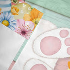 Easter Curtain Valances for Windows, Kitchen Valance Window Treatment, Spring Colorful Bunny Eggs Flower Wood Grain Light Filtering Block Curtains for Bathroom/Bedroom/Living Room 42'' x 12''