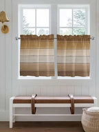 Vintage Brown Gradient Wood Grain Window Valance Curtains, Farmhouse Wood Barn Light Filtering Kitchen Valance with 3-inch Rod Pocket for Living Room Bathroom Bedroom,2 Panel,27.5x24In