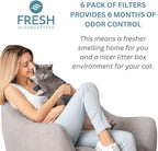 6-Pack Activated Carbon Cat Litter Box Filter Replacement - Premium 3.15" x 6.69" Activated Charcoal Filter - Compatible with AmazonBasics Hooded Covered Cat Litter Box, Made in USA