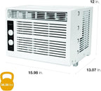 Whirlpool 5,000 BTU 115V Window Air Conditioner & Dehumidifier with Mechanical Controls, Window AC Unit for Apartment, Dorm Room, & Small Rooms up to 150 Square Feet in White
