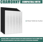 D360 True HEPA Replacement Filter D3, Compatible with D360 Air Purifier, Compare to D3 Filter, Item Number 1712-0101-02,2 H13 True HEPA Filters + 8 Activated Carbon Pre-Filters