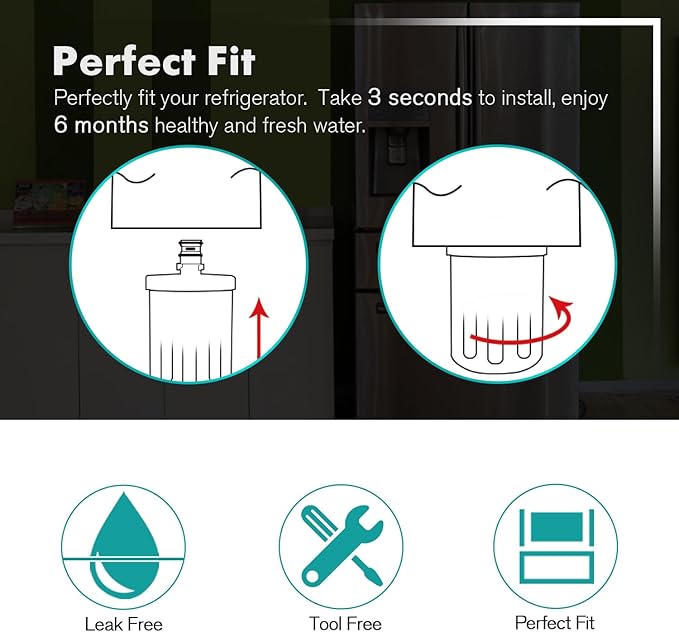 ICEPURE PLUS NSF53&42 Premium 5231JA2002A Refrigerator Water Filter Replacement for LG LT500P, ADQ72910911, ADQ72910901 ADQ72910907, GEN11042FR-08, Kenmore 9890, 469890, LFX25973D, LFX25974ST 3PACK