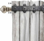 Farmhouse Rustic Kitchen Curtain Set, Vintage Country Wooden Grain Window Valance and Tiers 24" Length, Light Filtering Short Curtains Valance for Cafe Bathroom Bedroom 54"x18"
