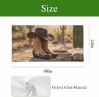 4 Pack Fluorescent Light Cover, Cowboy Western Light Covers for Ceiling Lights, Cowboy Hats Boots Desert Cacti Vintage Magnetic Lights Filters Ceiling Shade for Classroom/Office - 4 x 2 Feet