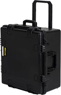MEIJIA Portable All Weather Waterproof Hard Case, Camera Case with Customizable Fit Foam And Rolling Wheels, 24.8"X23.7"X13.17",Elegant Black