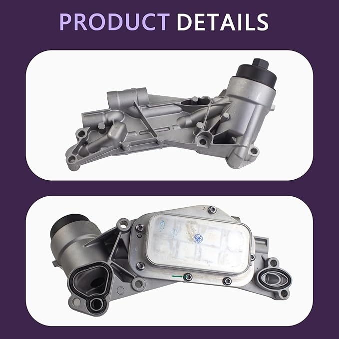 Upgrade aluminium Oil FILTER HOUSING With Engine Oil Cooler and aluminium cap compatible with Chevy Cruze Aveo Sonic Malibu，Pontiac G3，Saturn Astra 1.6L 1.8L