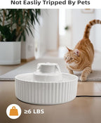 Ceramic Cat Water Fountain, Waatoos 2.1L/71oz Cupcake Pet Water Fountain with 3 Carbon Filters and 2 Water Pumps, Automatic Water Dispenser for Cats and Small Dogs (White)