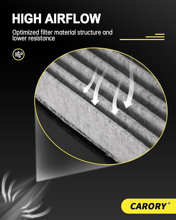 Cabin Air Filter w/Activated Carbon for Toyota Camry, Corolla, RAV4, Highlander, Lexus RX350, NX300, GX460, Subaru Legacy, Outback, Jaguar F-Pace, Land Rover Discovery, Range Rover and More