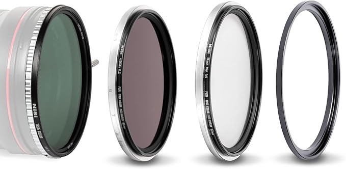 NiSi - 77mm Swift System VND Mist Kit, 1-5 Stop True Color Variable Neutral Density Filter, Swift Adapter Ring, Two Friction-Mounted Filters (ND16 4-Stop, Black Mist 1/4), Photography and Videography