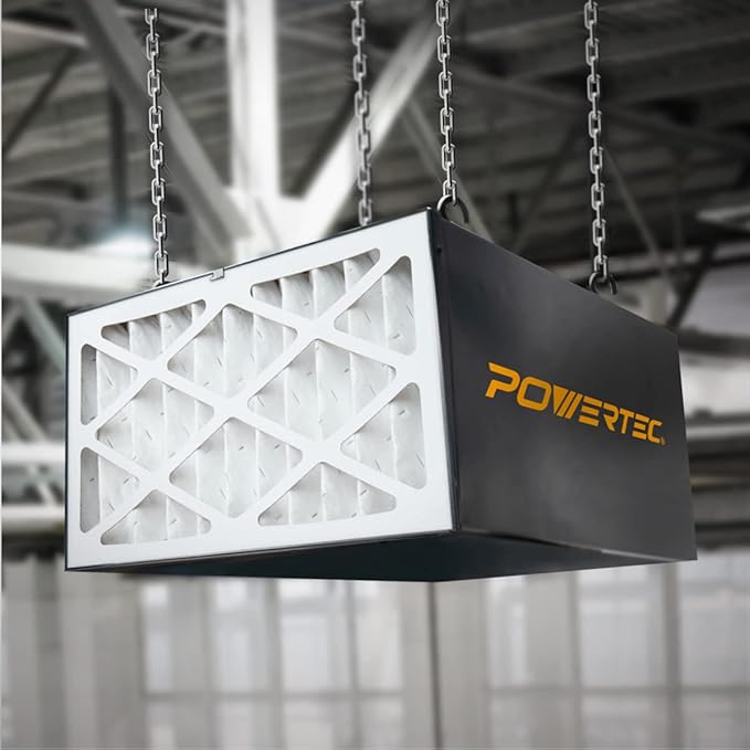 POWERTEC 5 Micron Outer Air Filter 2PK for WEN 3410, POWERTEC AF4000/AF4001, Shop Fox W1830 Air Filtration System, Replacement for WEN 90243-027-2 Woodworking Air Filters for Workshop & Garage