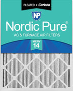 Nordic Pure 20x25x4 (Actual Size: 19 1/2 x 24 1/2 x 3 5/8) Pleated Air Filters MERV 14 Plus Carbon 1 Pack
