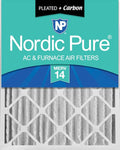 Nordic Pure 16x25x4 (Actual Size: 15 1/2 x 24 1/2 x 3 5/8) Pleated Air Filters MERV 14 Plus Carbon 1 Pack