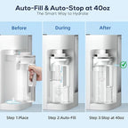 [Smart] Reverse Osmosis Water Filter Countertop,Ph+ & 6-Stage RO Water Filtration System-Alkaline Remineralization,4:1 Pure to Drain,40oz Auto-Fill & Stop Glass Carefe,No Installation Required(White)