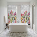 Easter Window Curtains 72 Inch Long 2 Panel Set, Rod Pocket Long Curtains & Drapes, Retro Spring Bunny Eggs Tulip Farm Wooden Grain Light Filtering Window Treatment for Bedroom Living Room 52"W x 72"L