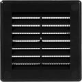 Vent Systems 4'' x 4'' Inch Black Soffit Vent Cover - Pack of 100 - Flat Square Air Vent Louver - Grille Cover - Built-in Insect Screen - HVAC Vents for Bathroom, Home Office, Kitchen 4x4 Inch