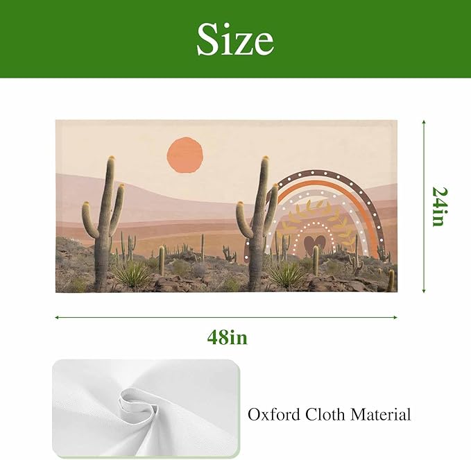 Fluorescent Light Covers for Ceiling Lights Cactus Desert Magnetic Light Filters 4 Pack 4x2 ft Sun Mountain Rainbow Bohemian Style Ceiling Lights Cover for Classroom Office School Home Drop Lamp Decor