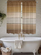 Vintage Brown Gradient Wood Grain Window Valance Curtains, Farmhouse Wood Barn Light Filtering Kitchen Valance with 3-inch Rod Pocket for Living Room Bathroom Bedroom,2 Panel,52x72In