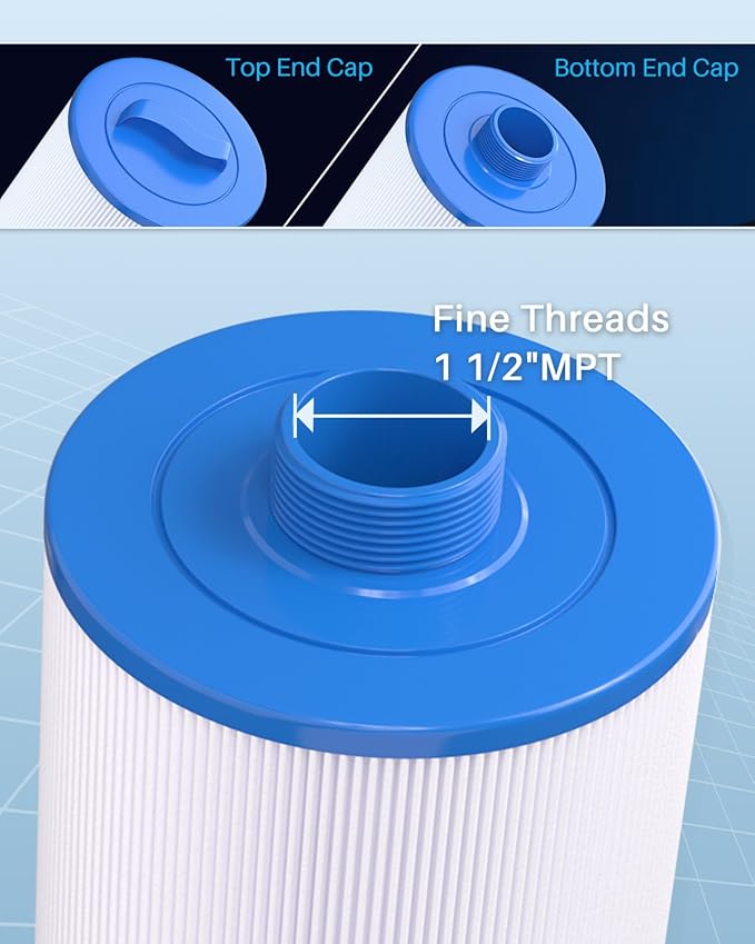 POOLPURE Replacement Filter for PMAX50P4, Unicel 5CH-35,Filbur FC-0300, Baleen AK-90109, Excel Filters XLS-526, Darlly 50353, Pure N Clean PC-0300, SD-00780, SD-00650 Filter Cartridge (1 1/2" MPT)