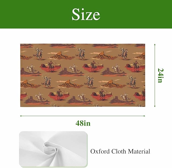 Cowboys Horses 1 Pc Fluorescent Light Cover 4 x 2 Feet, Desert Ethnic Winds Brown Background Covers for Ceiling Lights Magnetic Light Cloth Filter for Classroom Office Home
