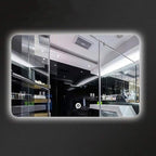 600 x 800mm LED Wall Mounted Bathroom Mirror with Lights Bathroom Mirror Touch Switch Demister Pad (Color : Horizontal Size : 600 * 800mm) (Horizontal 600 * 800mm)