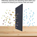 6.7inch & 5inch Charcoal Filters for Kitchen Compost Bucket, Compost Filter for Countertop Bin,Compost Pail Replacement Activated Carbon Charcoal Filters, Round& Rectangle