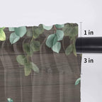 Easter Sheer Valances for Windows 42"x12", Light Filtering Kitchen Curtains Valance, Spring Watercolor Bunny Eggs Flower Leaf Wood Grain Rod Pocket Chiffon Curtains for Living Room Bedroom Cafe