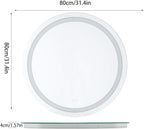 Illuminated Bathroom Mirror 800 x 800 MM Round LED Wall Mounted Vanity Mirror with Touch Sensor and Demister Pad Anti -Fog Makeup Mirror for Home Hotel IP44 Rated
